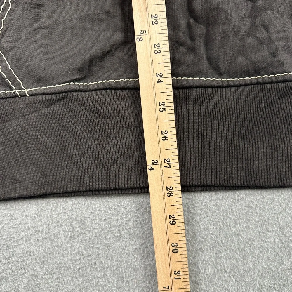 True Religion Hoodie Mens 5XL Black Pullover Big T Buddha Graphic Contrast